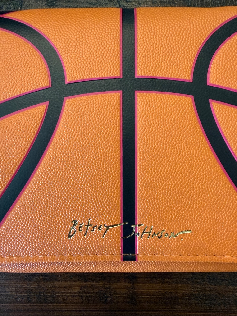 Betsey Johnson Orange Basketball Print Crossbody Bag - Picture 2 of 3